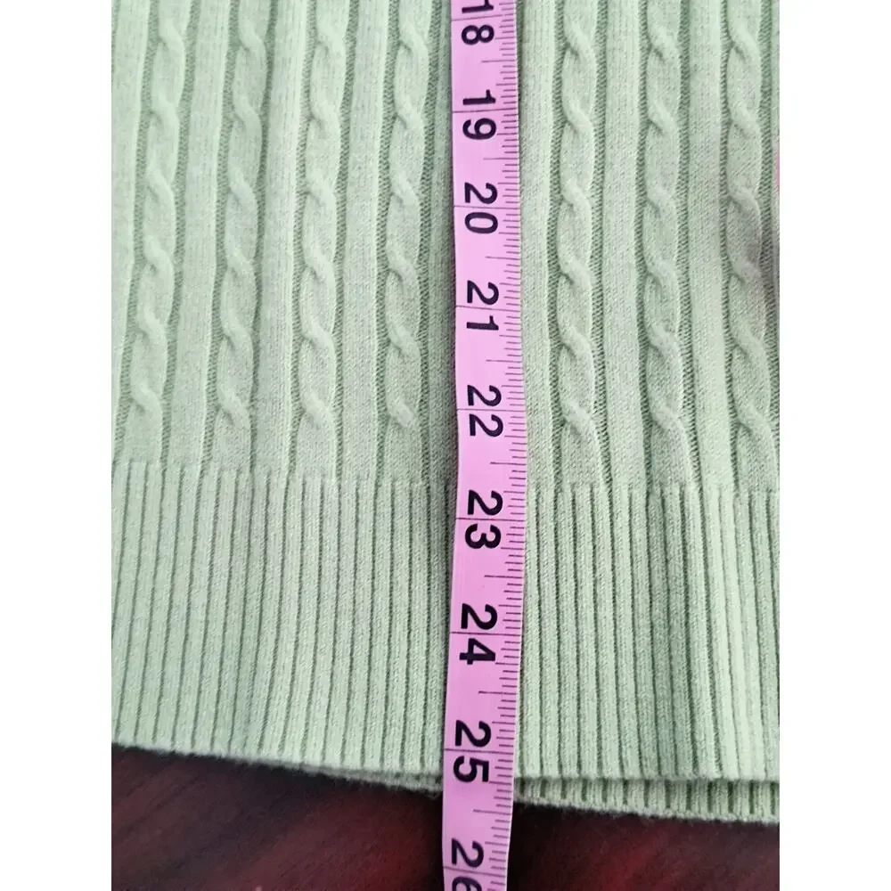 Appleseed's Pullover Sweater Top Women's Size L Green Short Sleeve Knit - Picture 5 of 11
